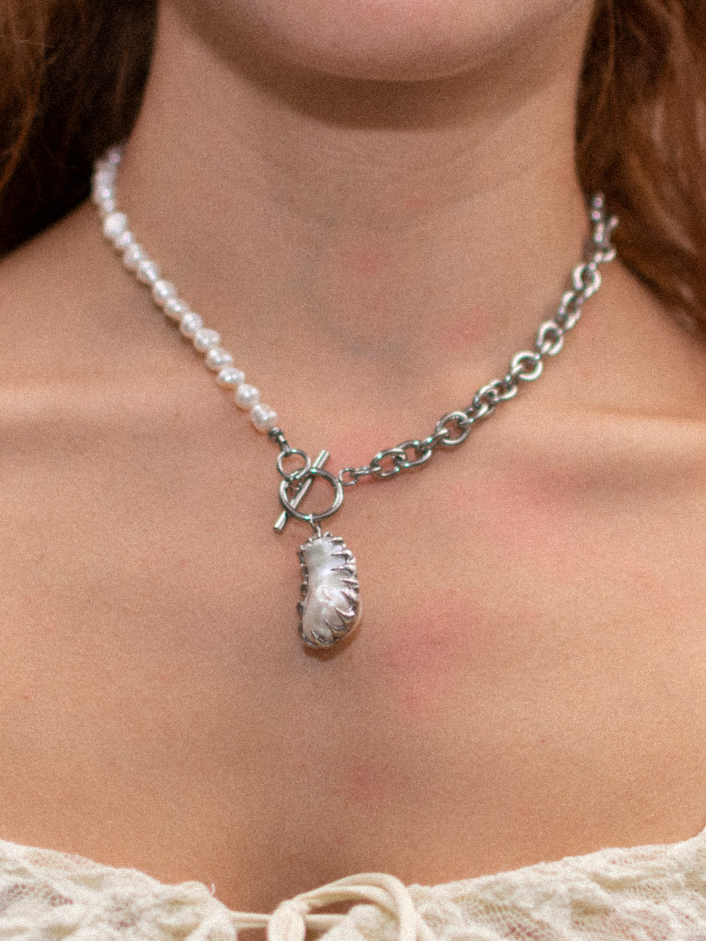 Soldered baroque pearl
