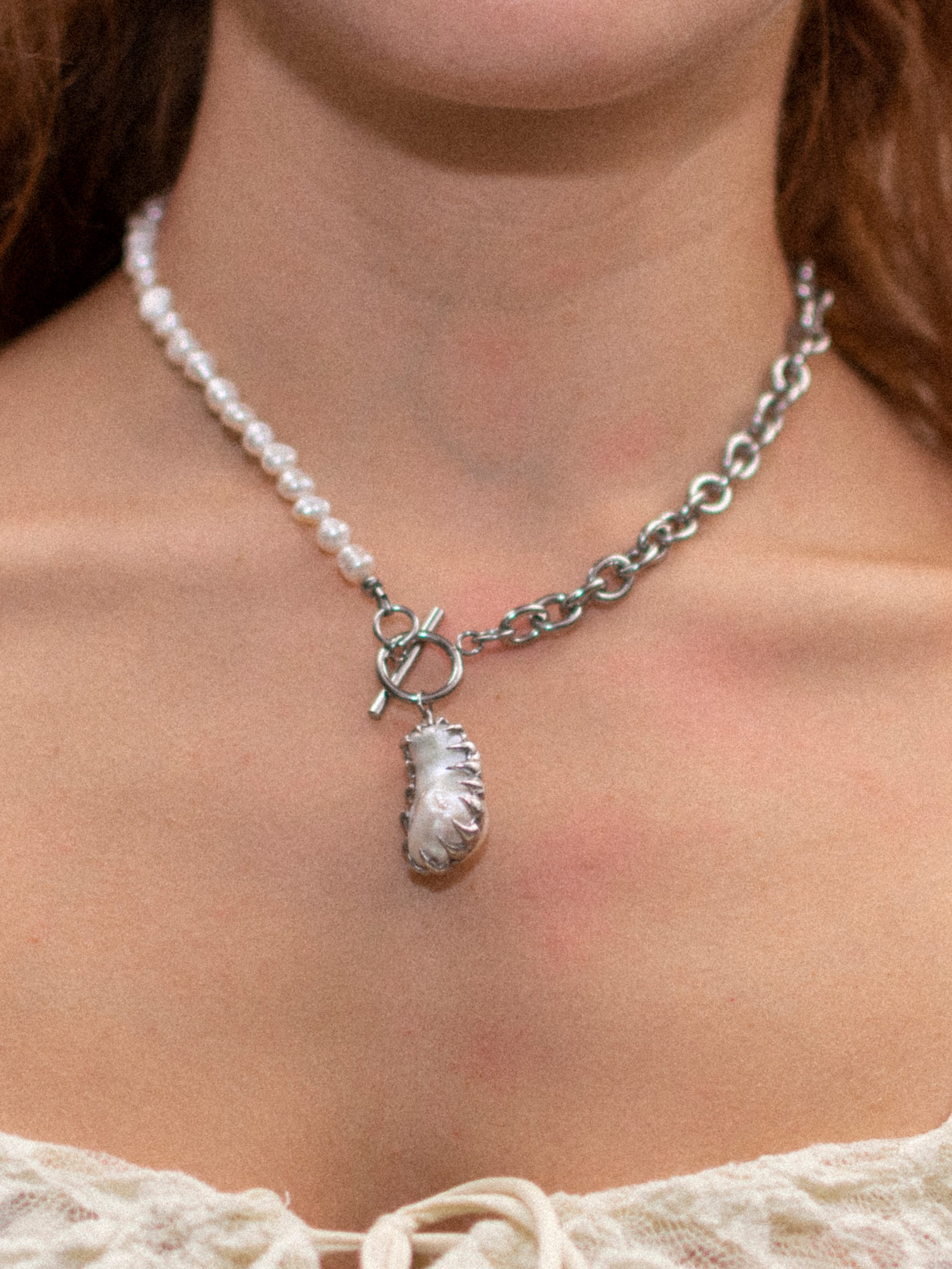 Soldered baroque pearl