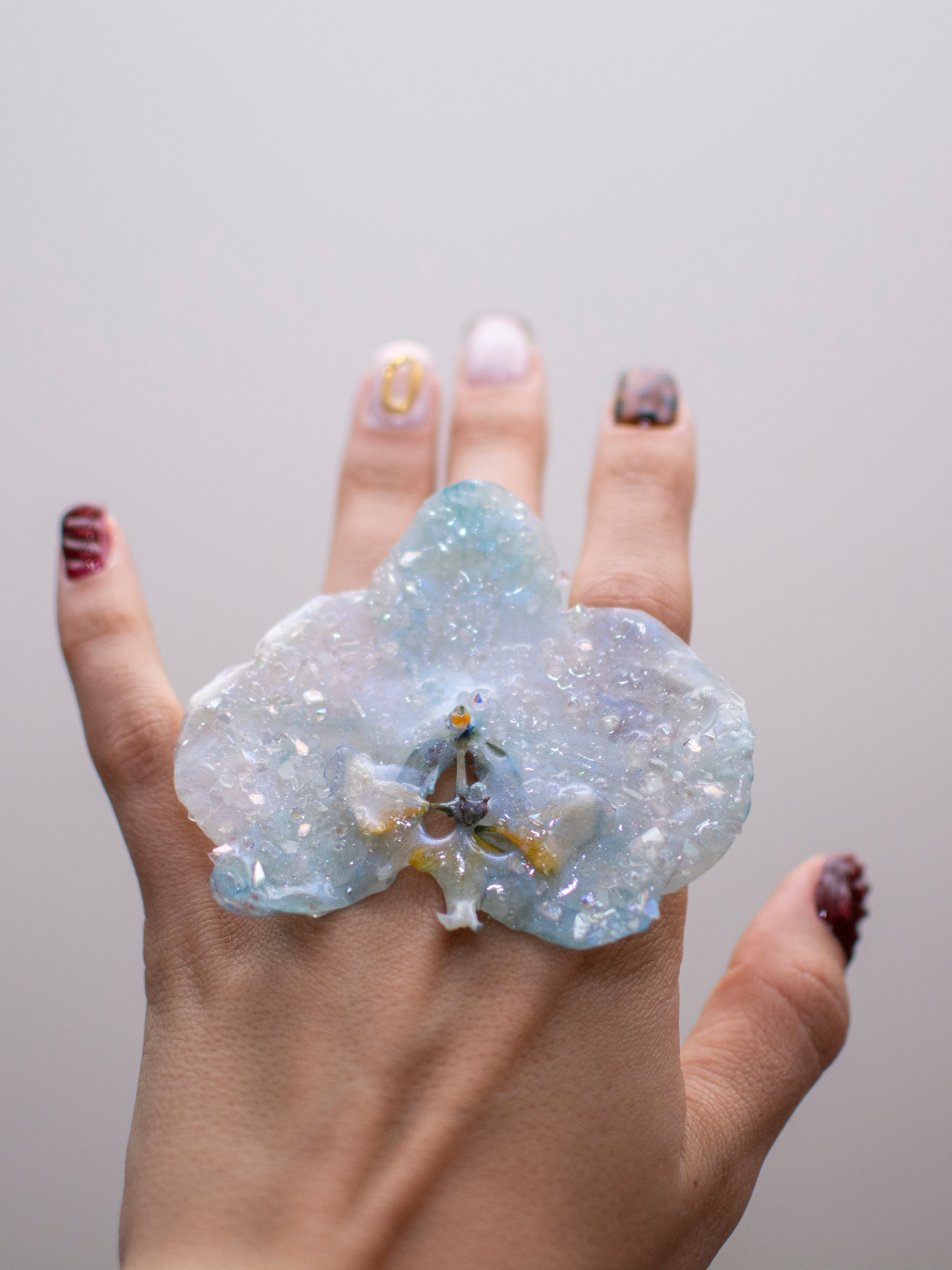 Blue orchid ring