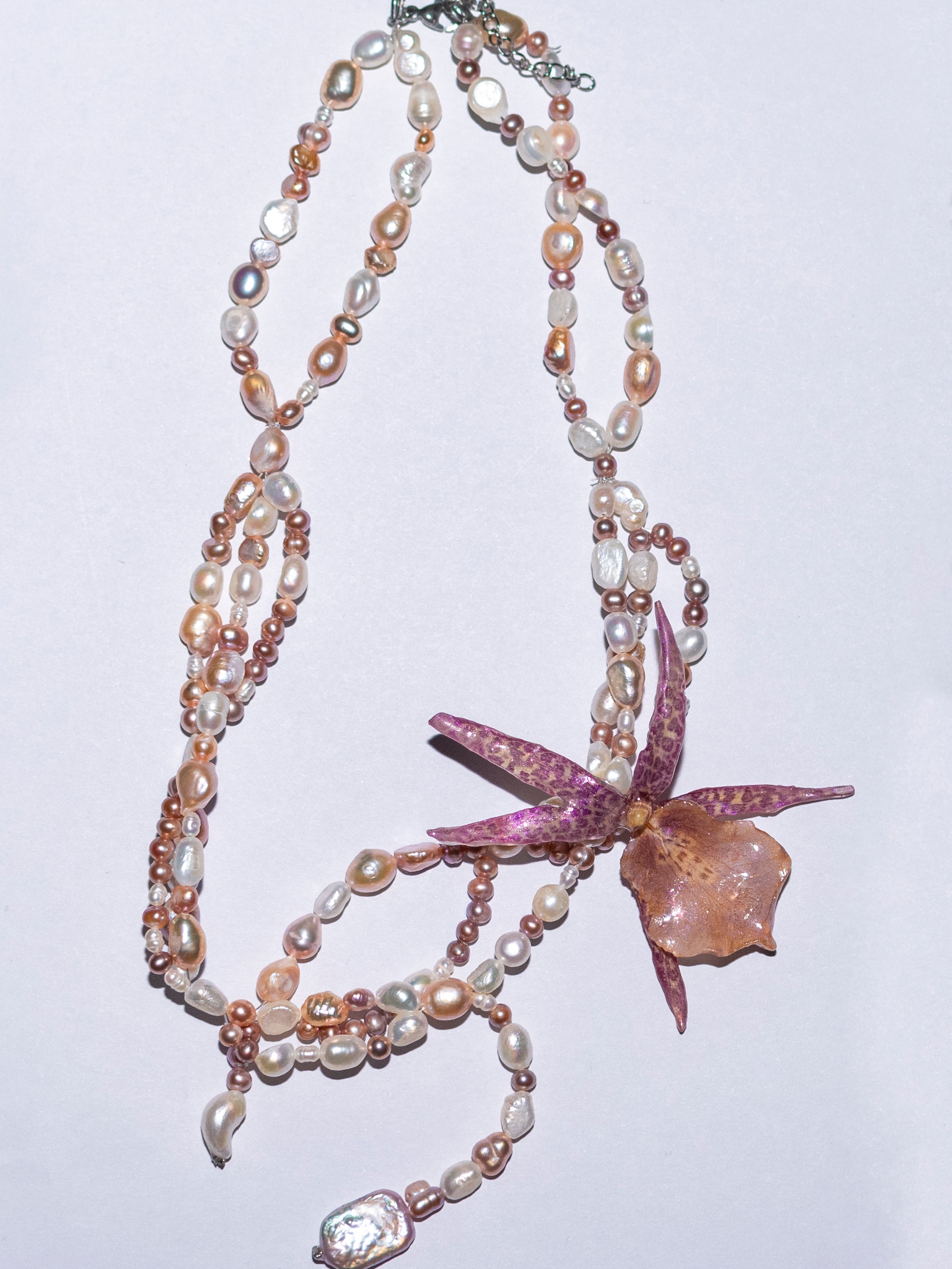 Leopard orchid necklace