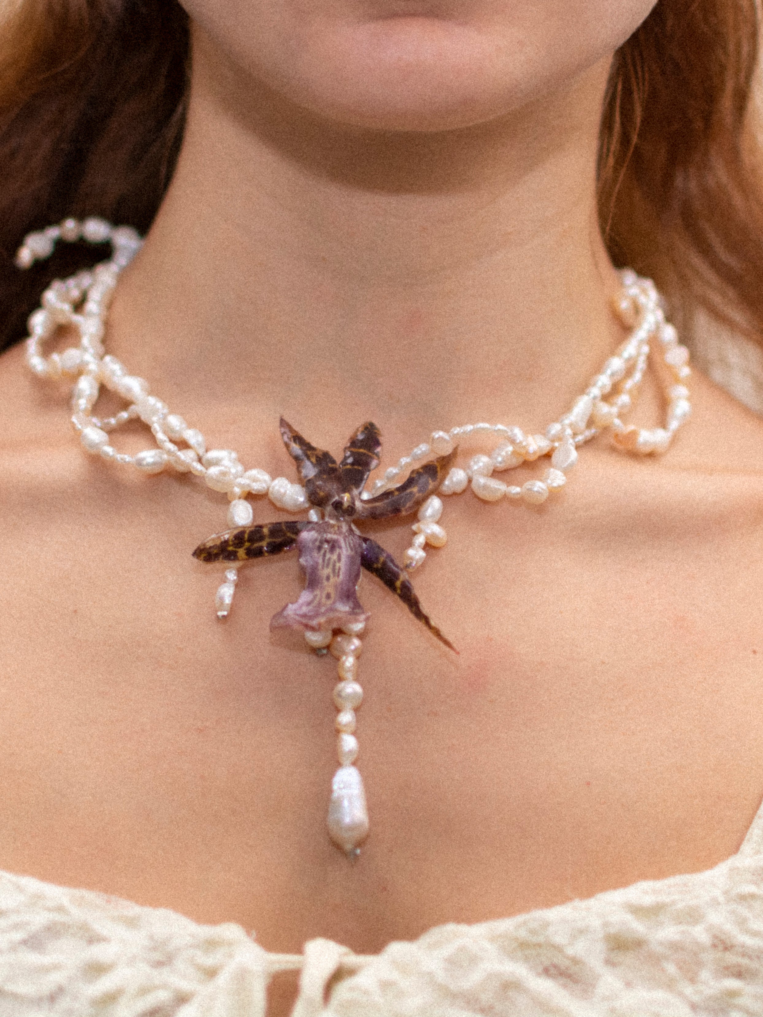 Tiger orchid necklace